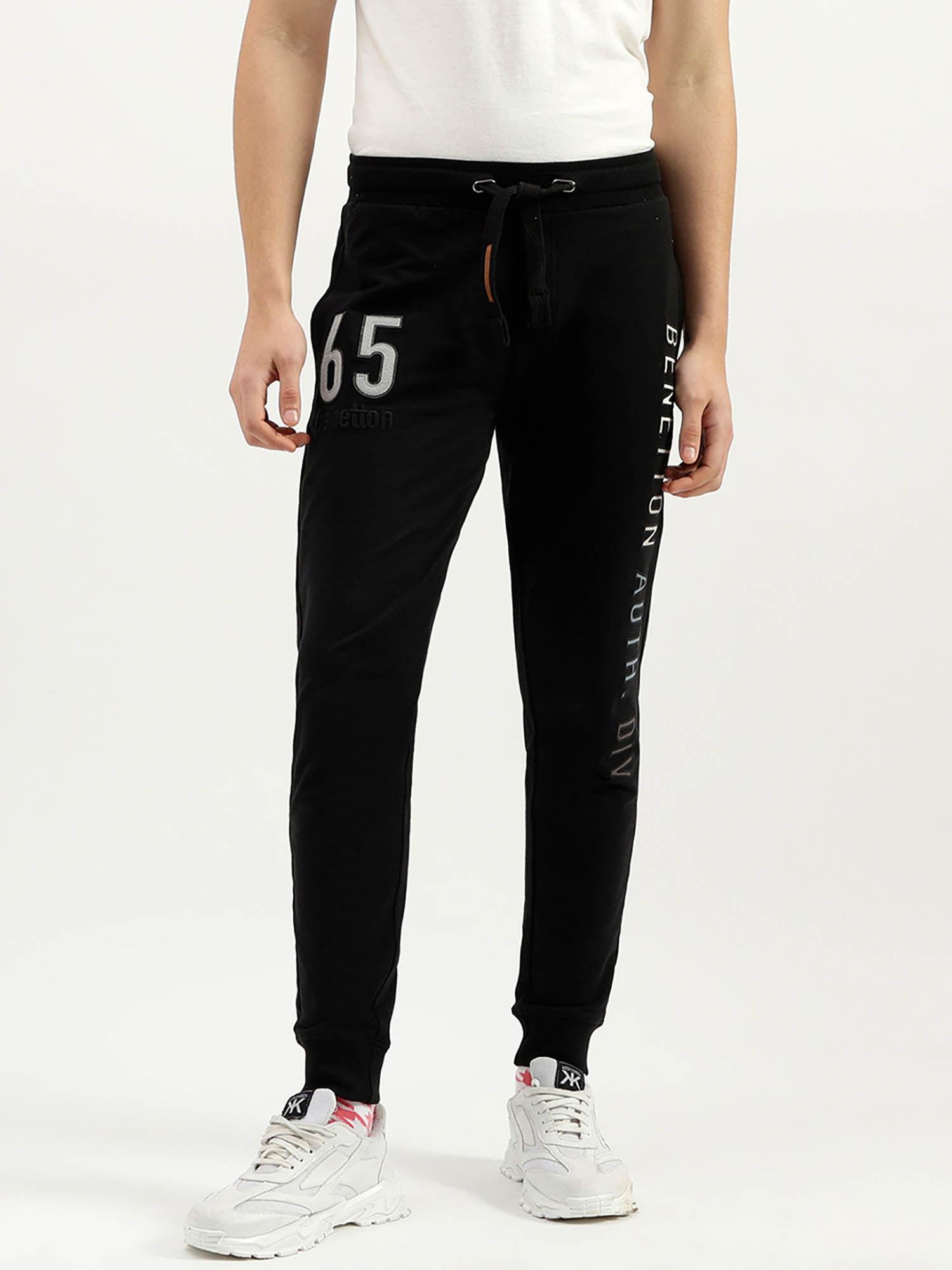 black printed pattern trackpant