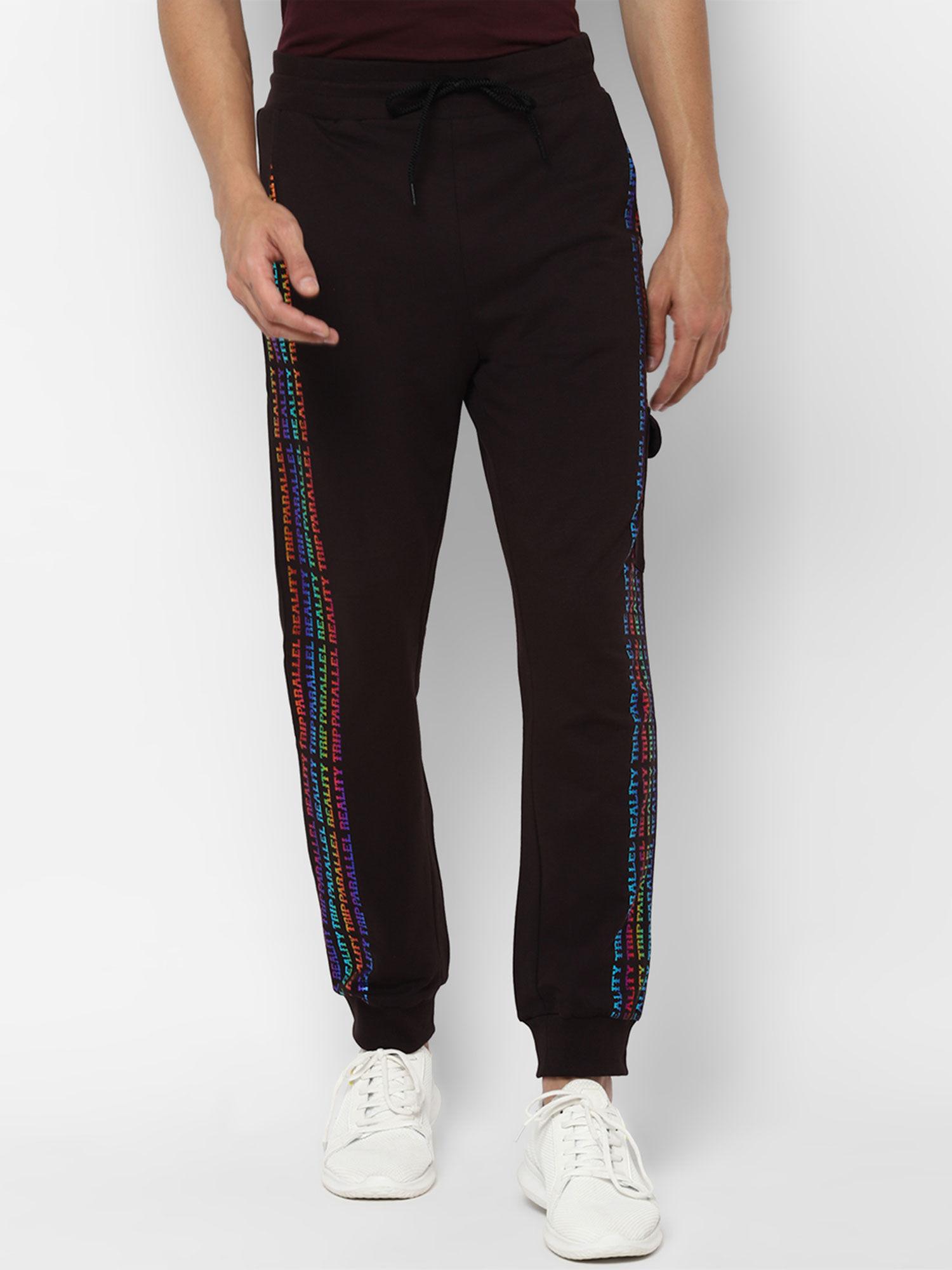 black printed sweatpants