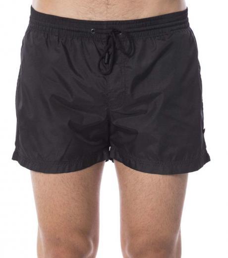 black printed swim shorts