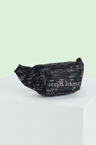 black printeded casual polyester boys belt bag