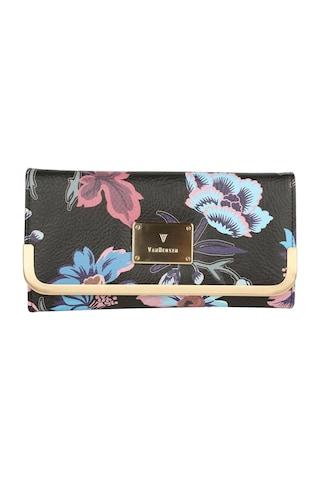 black printeded casual pv women wallet