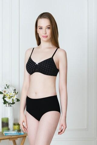 black printeded women comfort fit bra