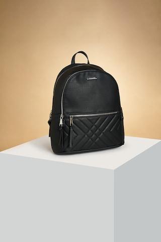 black quilted casual nylon women backpack