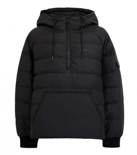 black quilted hoodie