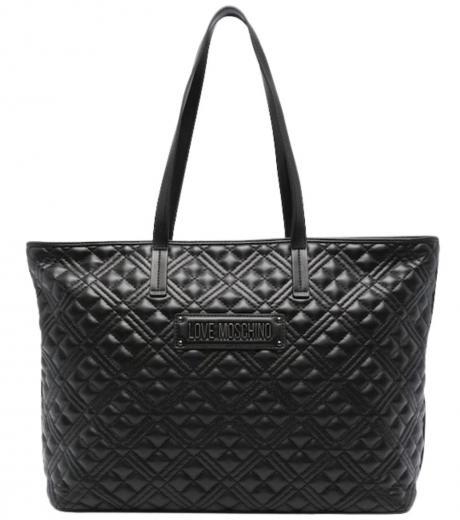 black quilted large tote
