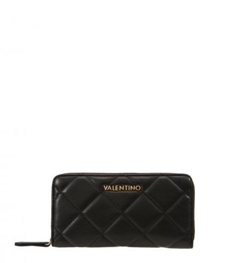 black quilted logo wallet