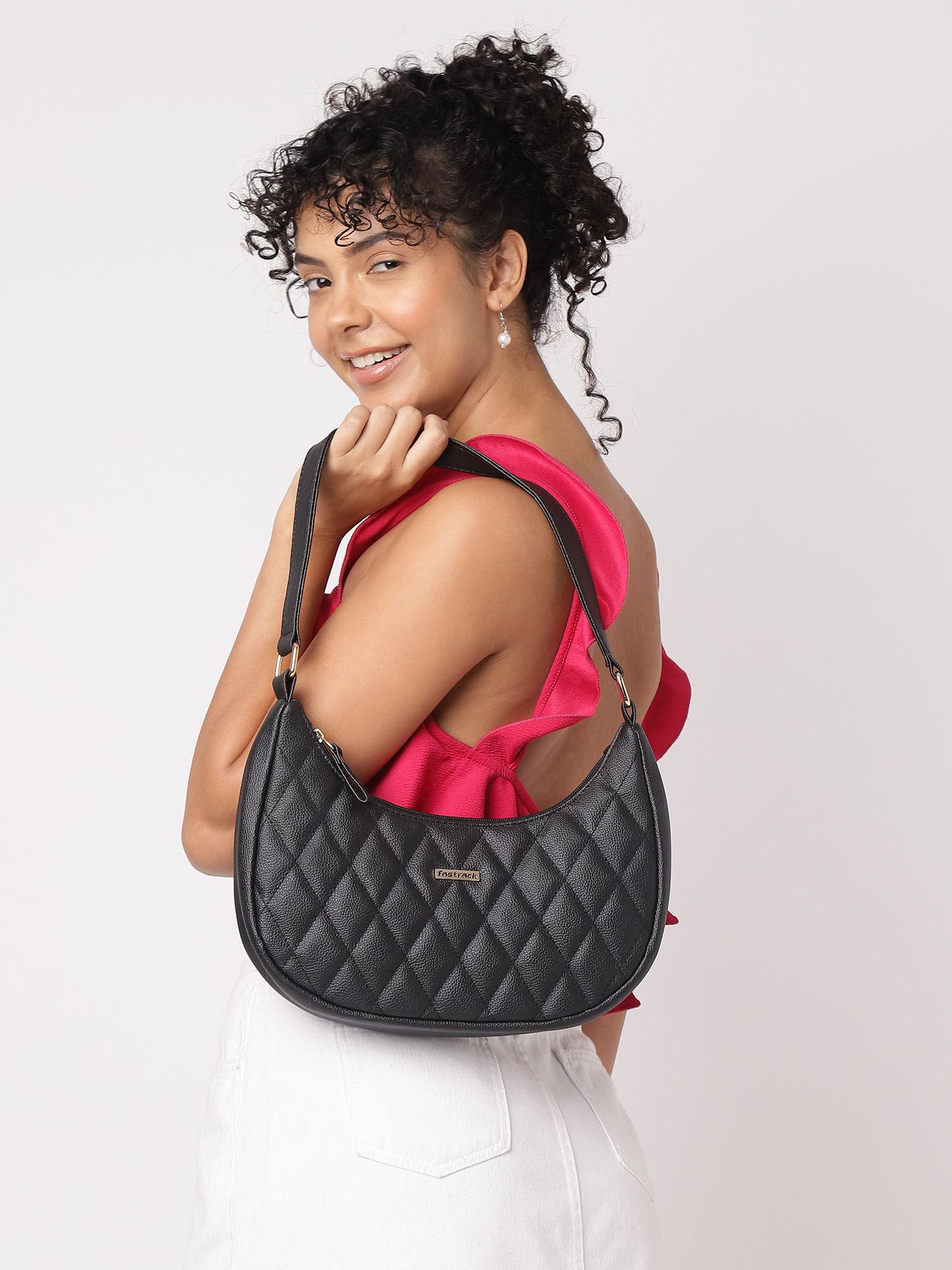 black quilted shoulder bag for women