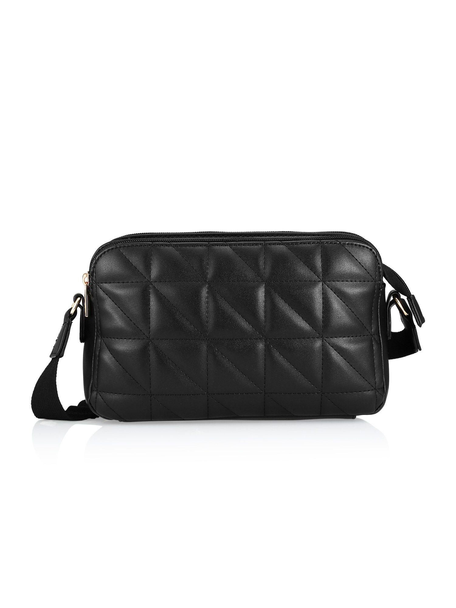 black quilted sling bag for women