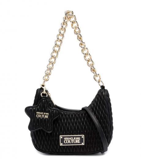 black quilted small shoulder bag