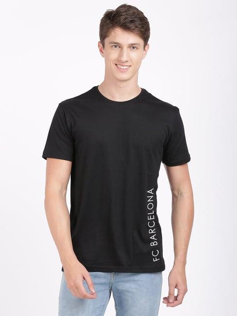 black radio black slim fit printed crew t-shirt