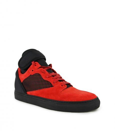 black red hi top sneakers