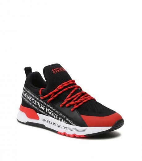 black red logo sneakers