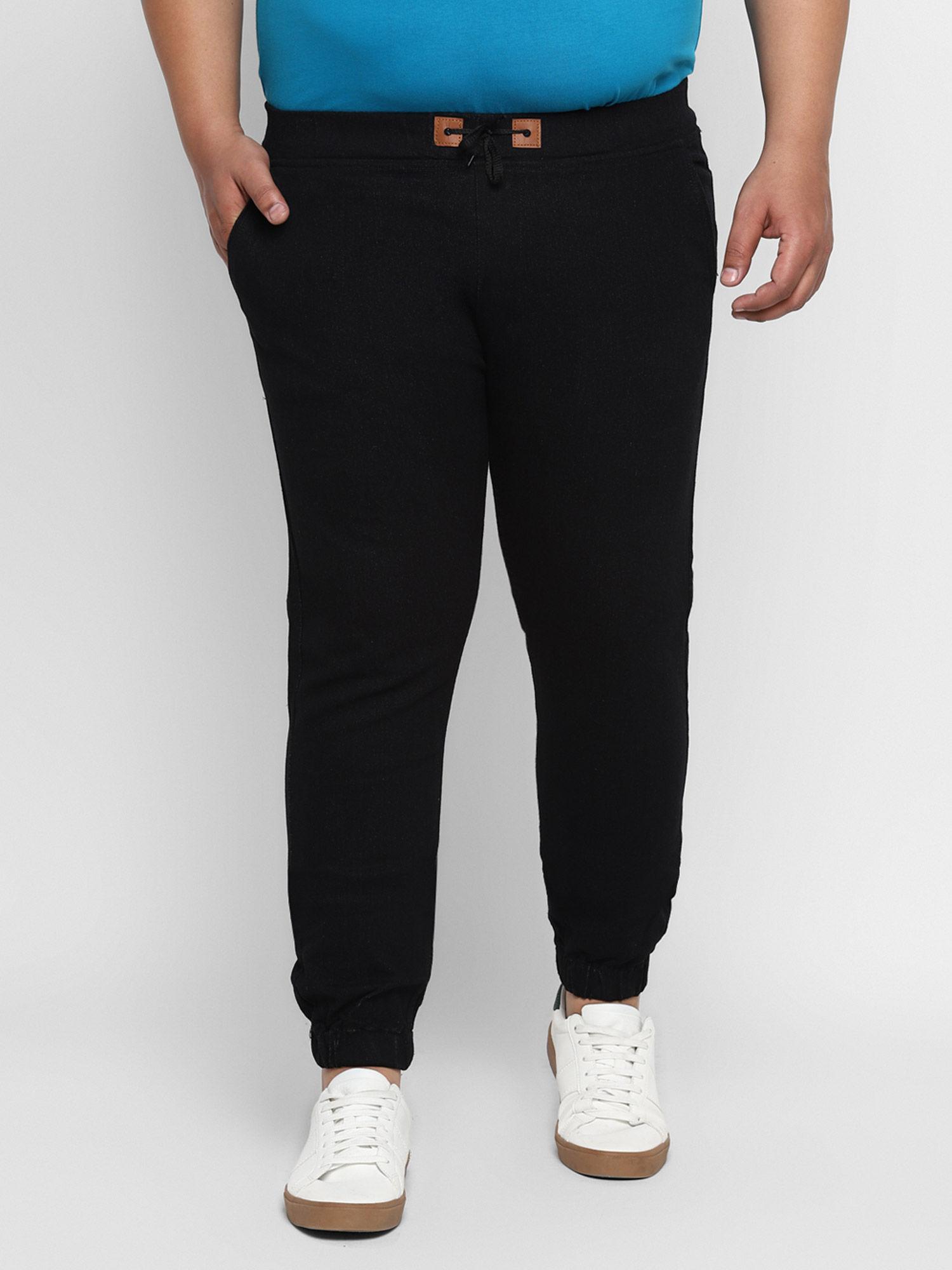 black regular fit jogger jeans stretch