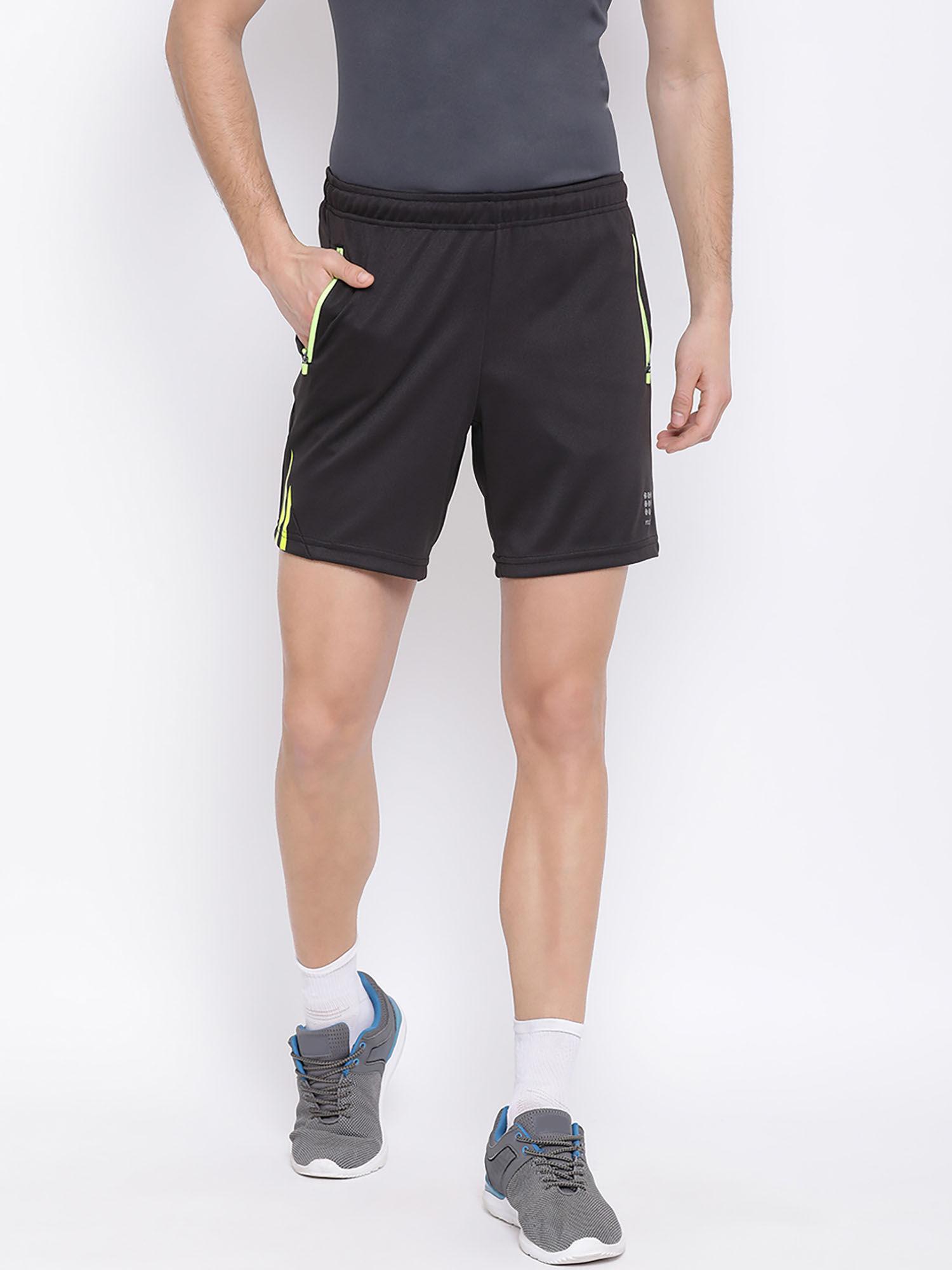 black regular fit shorts