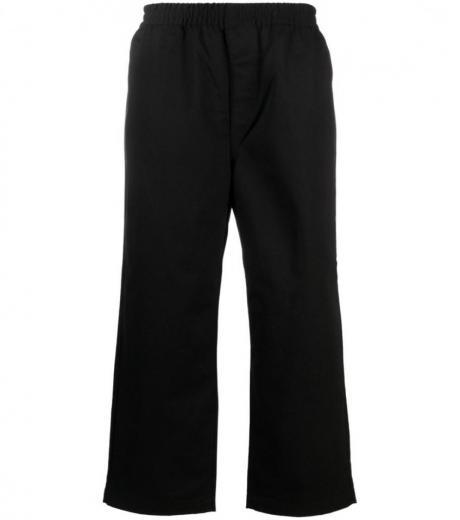 black relaxed straight fit pants