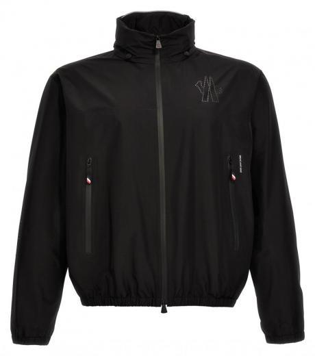 black removable hood jacket