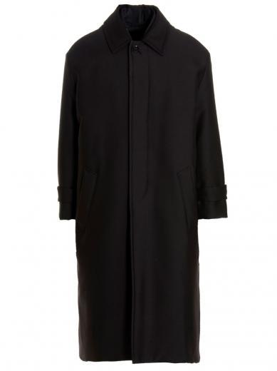 black reversible long coat