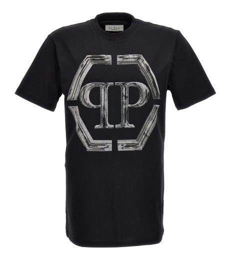 black rhinestone logo t-shirt