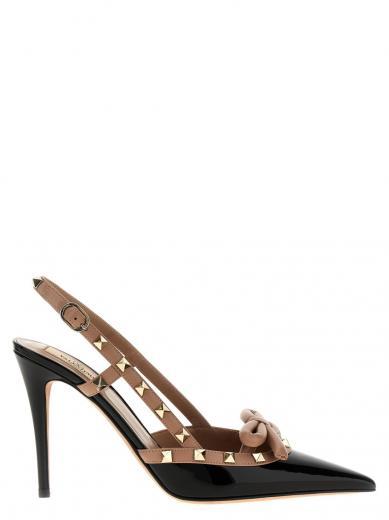 black rockstud bow pumps