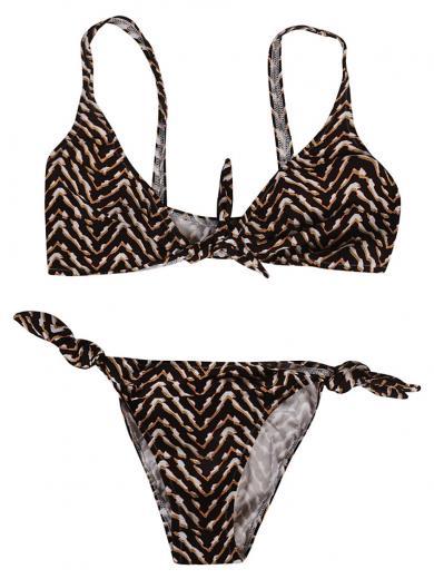 black romy printed bikini set