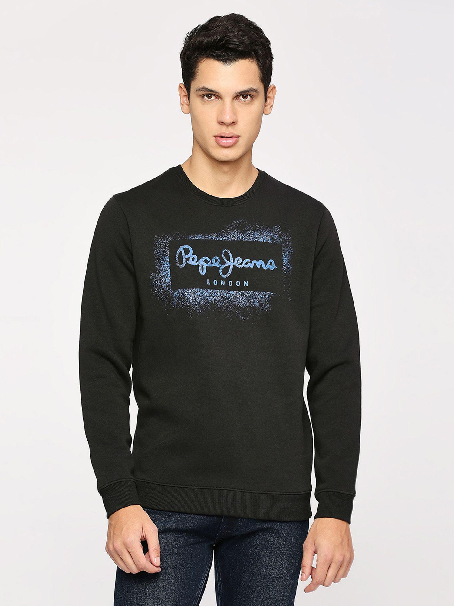 black round neck full sleeves sweatshirt