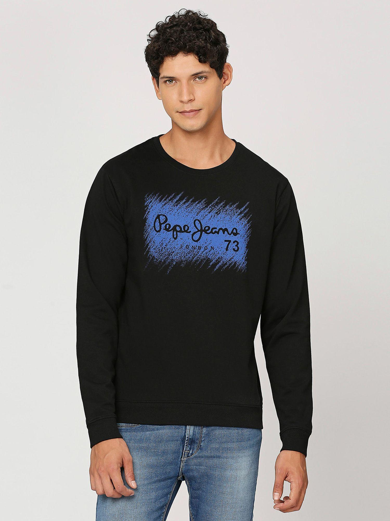 black round neck full sleeves sweatshirt