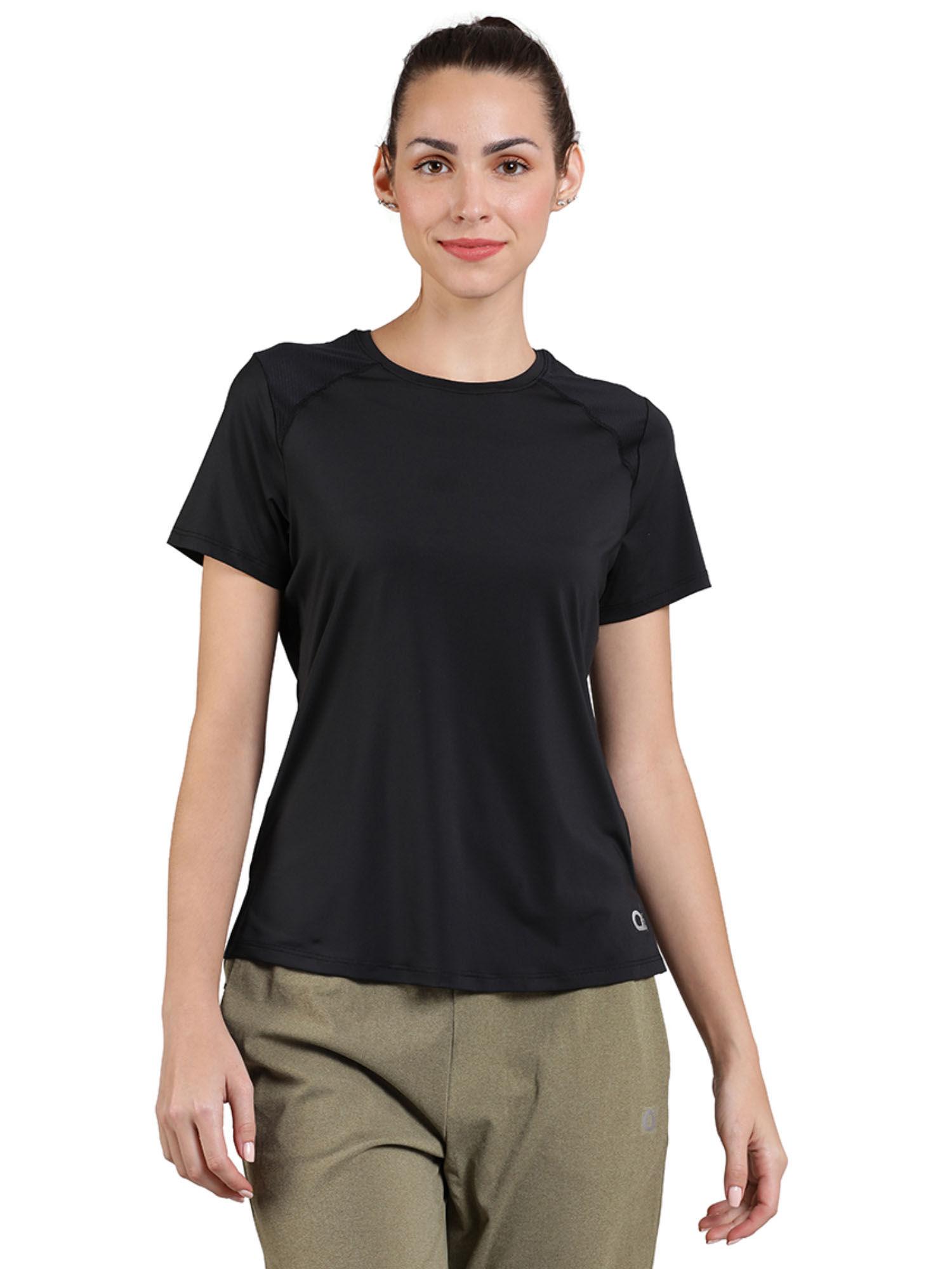 black round neck half sleeves energize active t-shirt