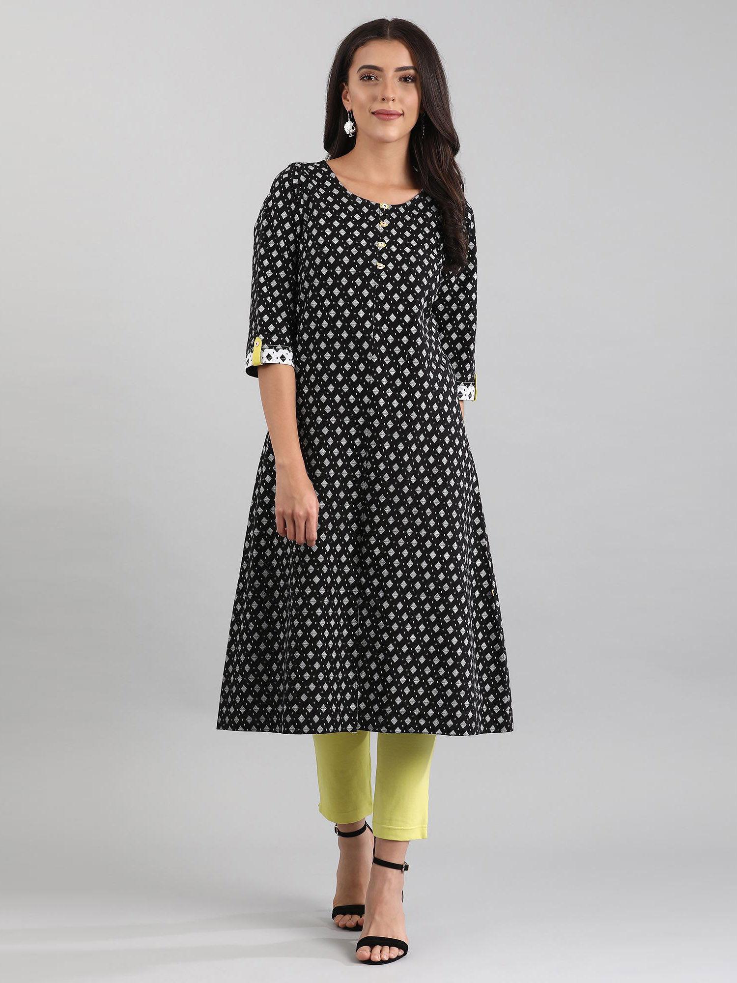 black round neck reversible kurta