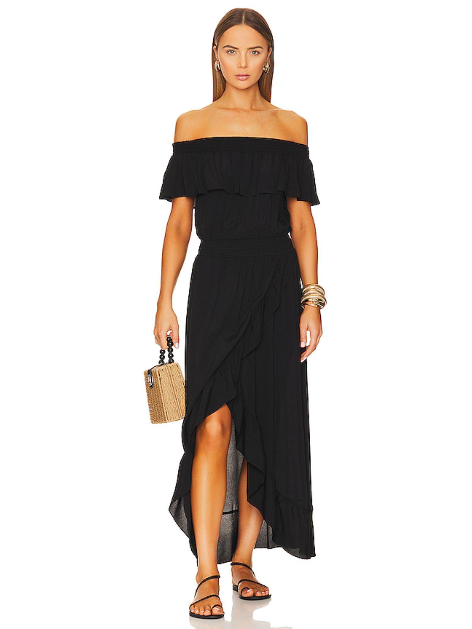 black ruffle dress