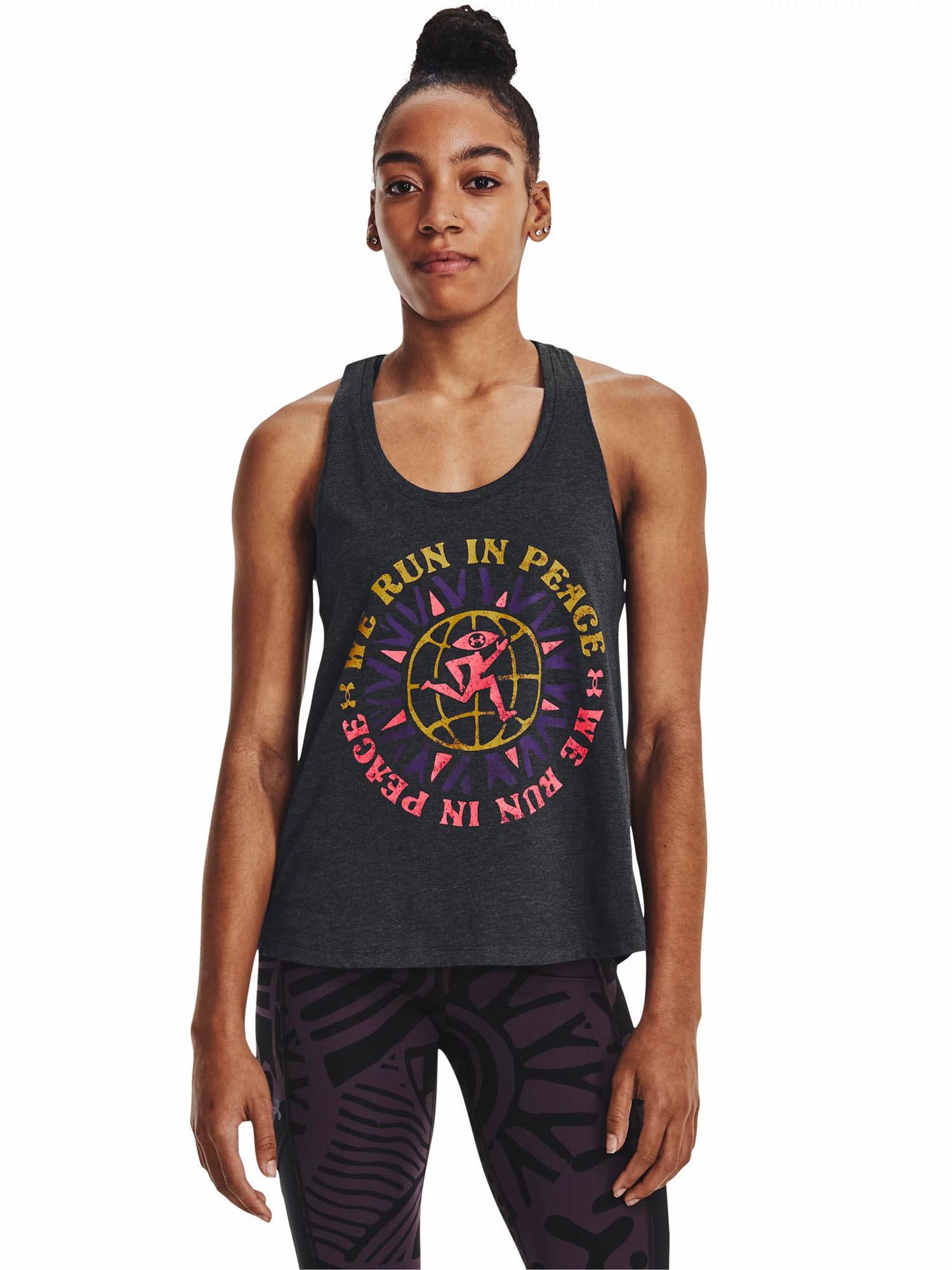 black run in peace tank top