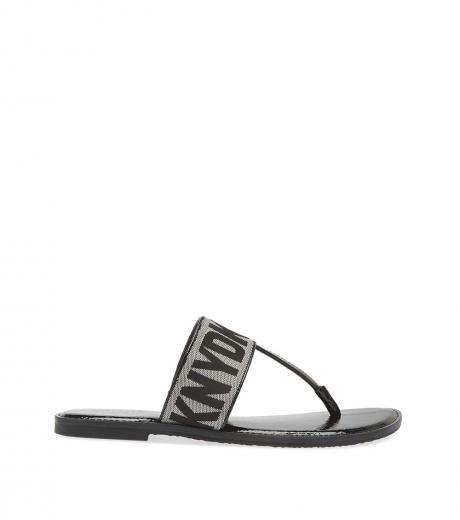black sadia logo sandals