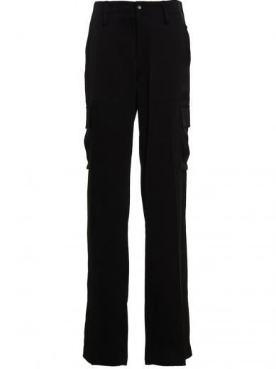 black satin cargo pants