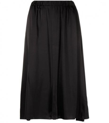 black satin midi skirt