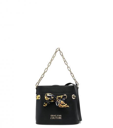 black scarf medium bucket bag