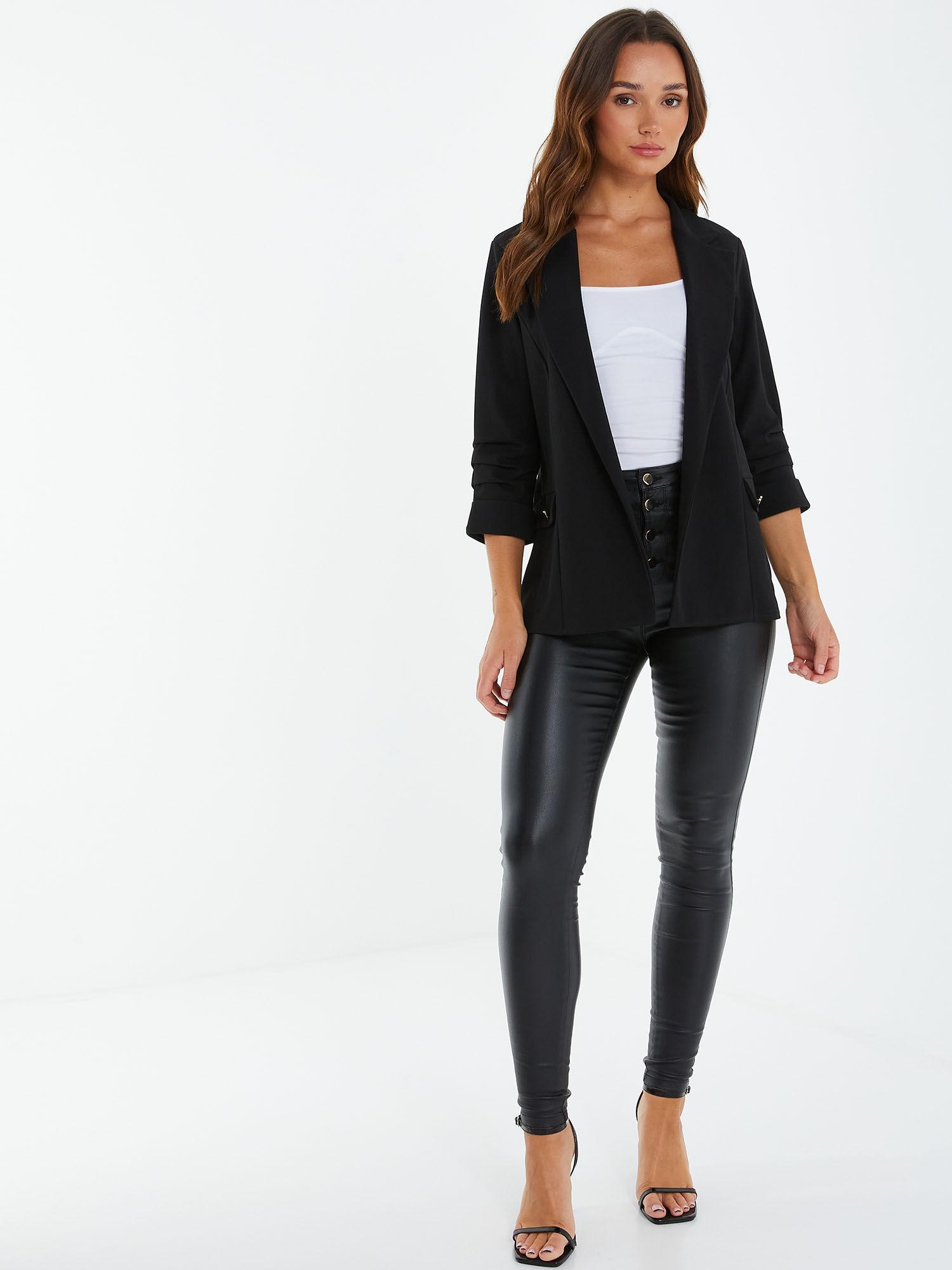 black scuba crepe blazer