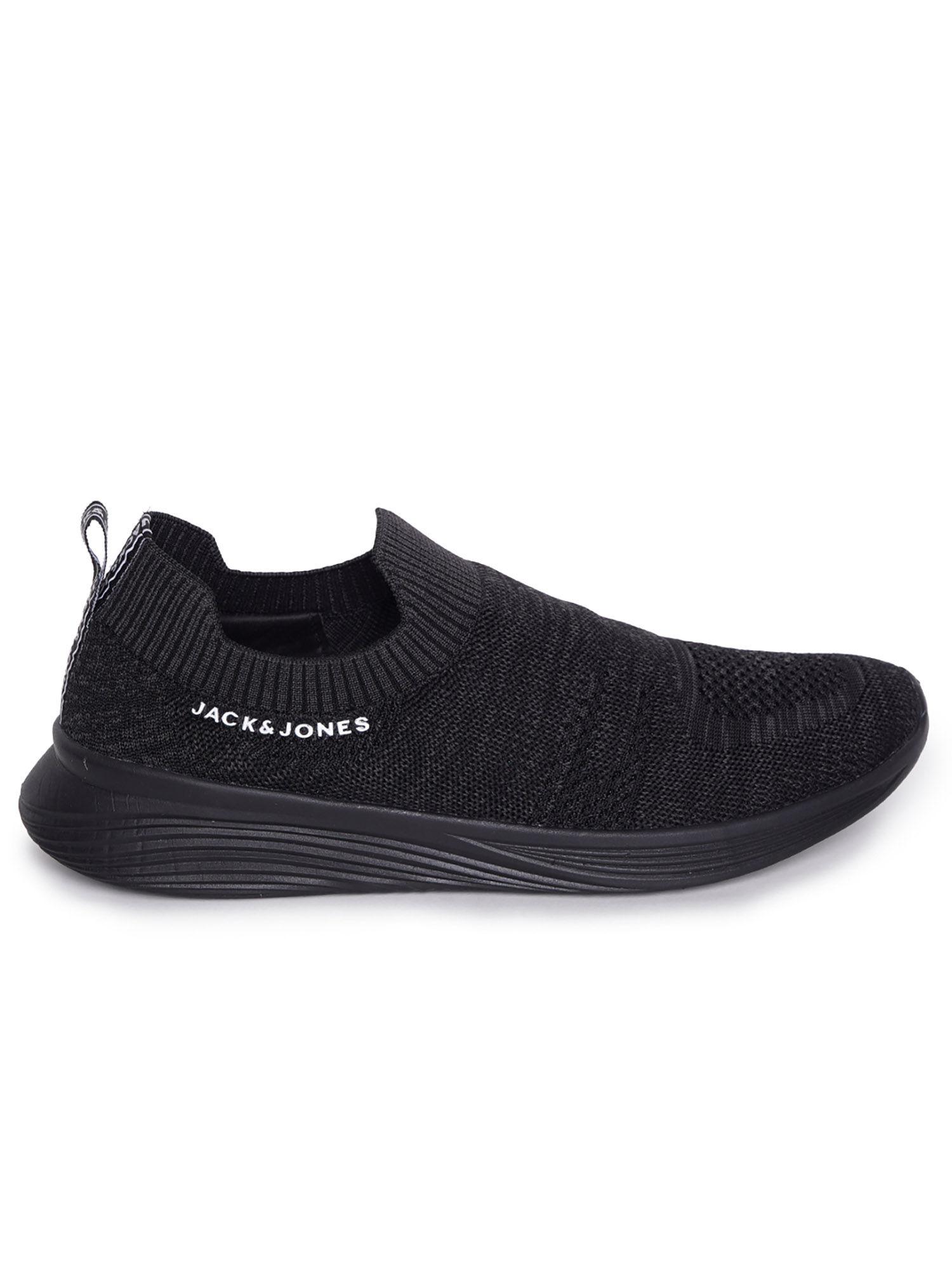 black self-design slip on sneakers