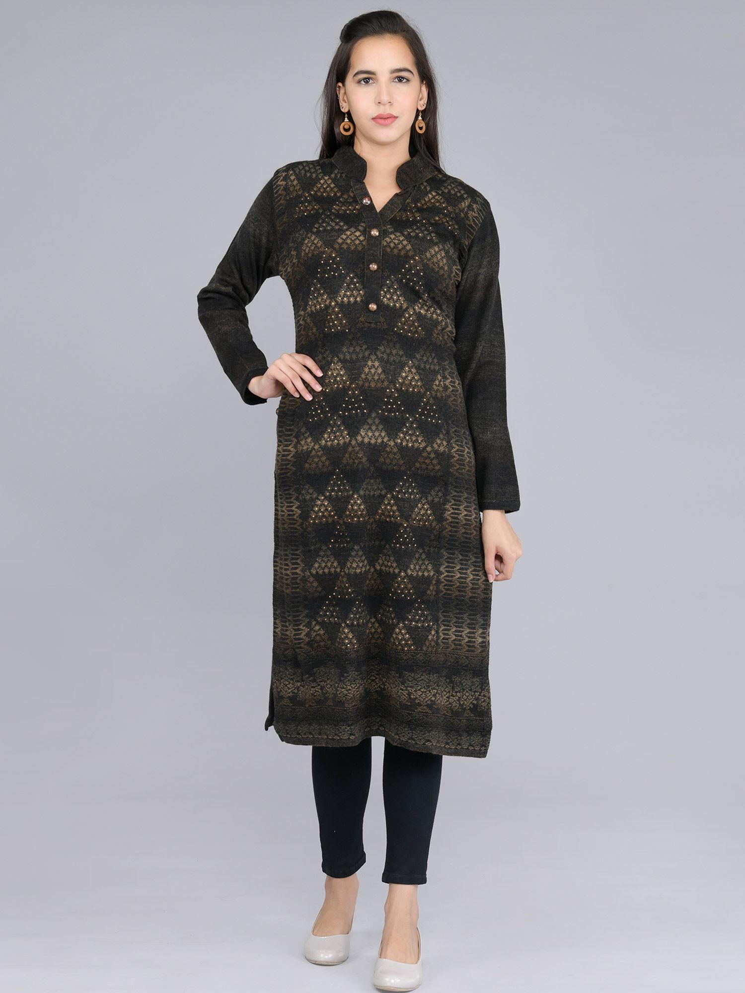 black self woolen kurti