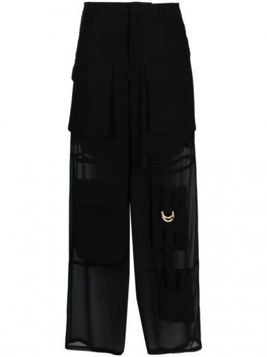 black semi-transparent trousers