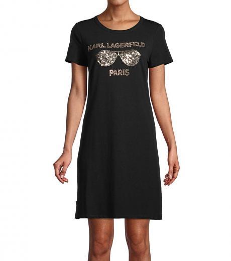 black sequin embellished t-shirt dress