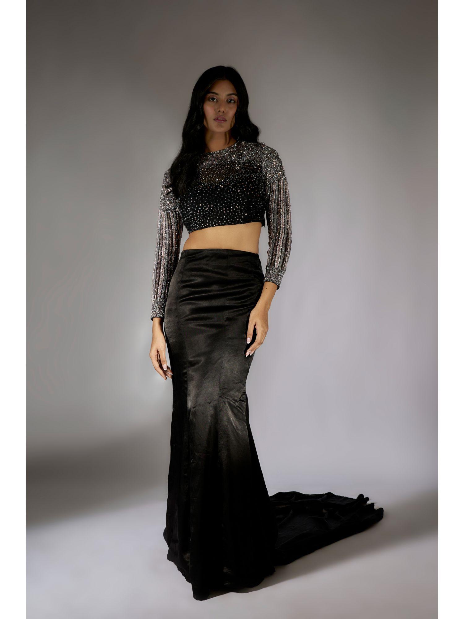 black sequined skirt (set of 2)