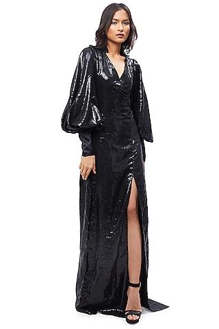 black sequins gown