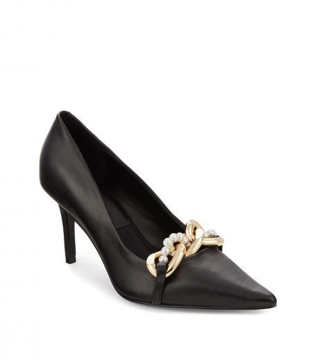 black shea curb link pumps