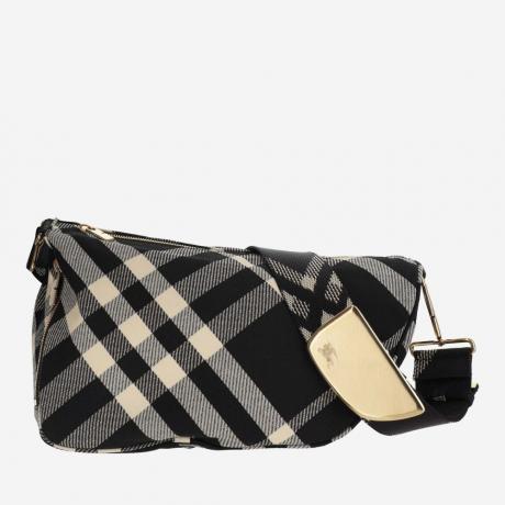 black shield check crossbody bag