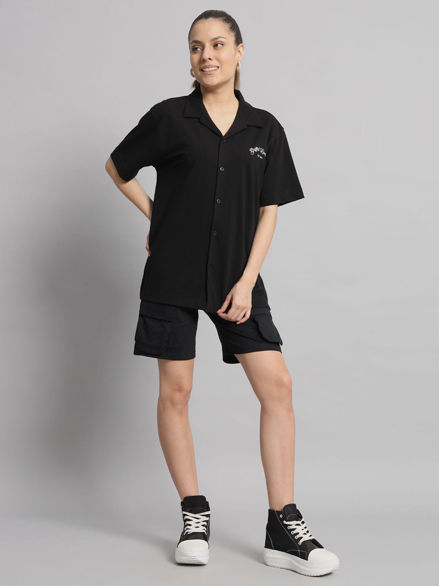 black shirt and shorts (set of 2)