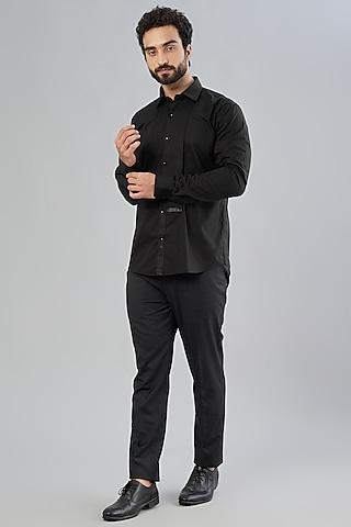 black shirt in cotton