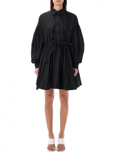 black shirt mini dress round skirt