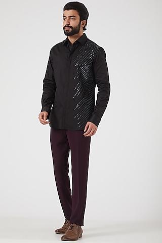 black shirt with embroidery