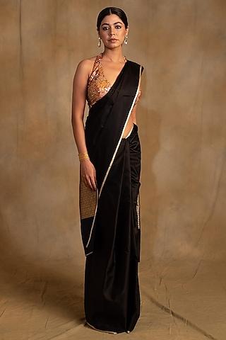 black silk banarasi mashru saree