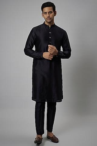 black silk chanderi kurta set