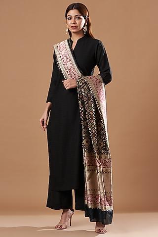 black silk chanderi kurta set